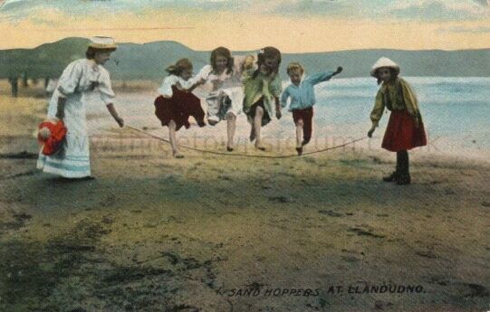 Sand hoppers at Llandudno
