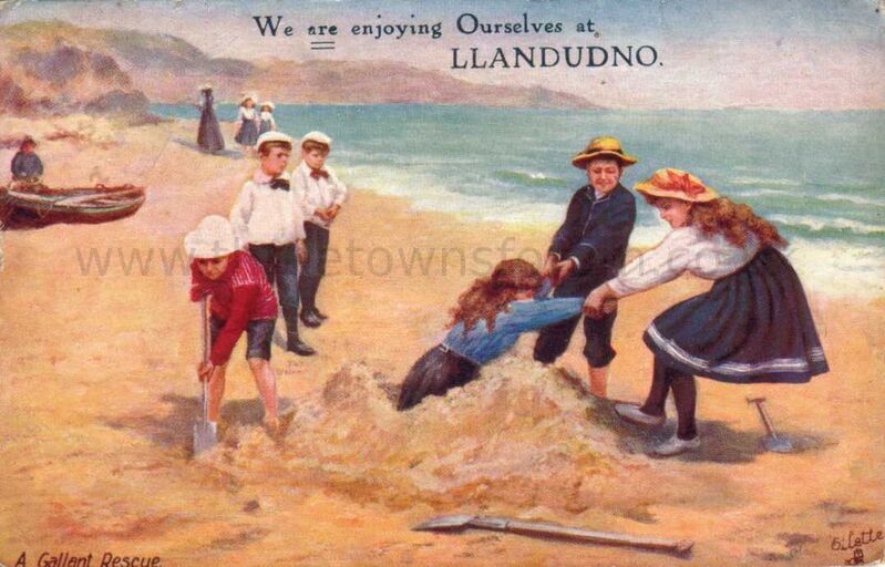 We are enjoying ourselves at Llandudno (A gallant rescue)
