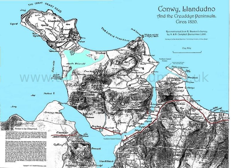 Llandudno Creuddyn Peninsula Map 1820s
