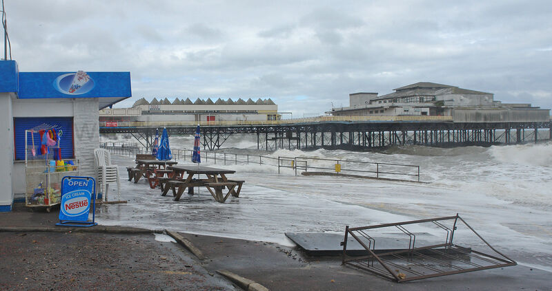 STORM AT COLWYN BAY PIER 2009
