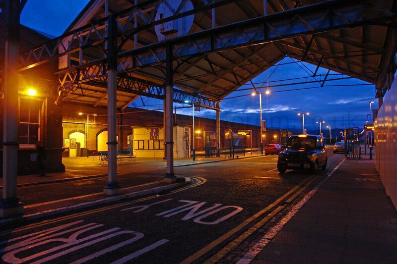 LLANDUDNO RAILWAY STATION, 2009
"Railway Stations at night: as romantic as the names of far-off towns on the Long Wave dial; magical places dislocated in time that belong to night wanderers; pilgrims and lovers; the lonely, the hopeful and the damned." (Last Tango In Aberystwyth - Malcolm Pryce)
