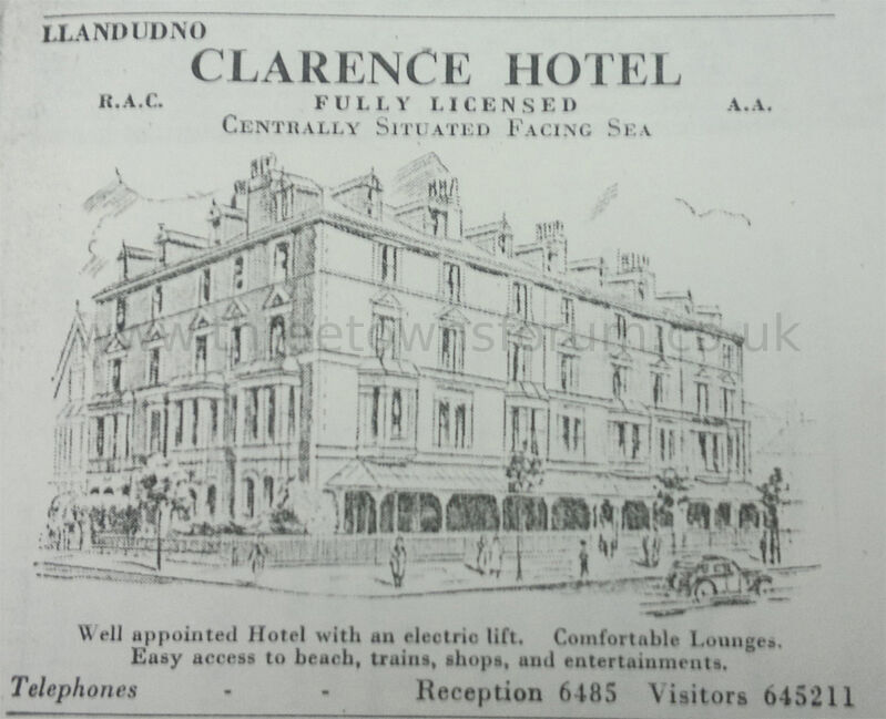 CLARENCE HOTEL, LLANDUDNO
