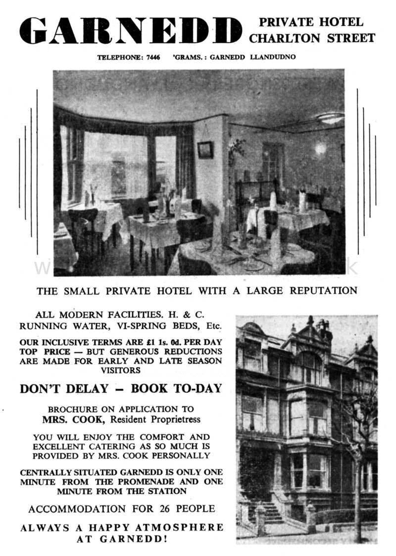 1954 GARNEDD HOTEL
