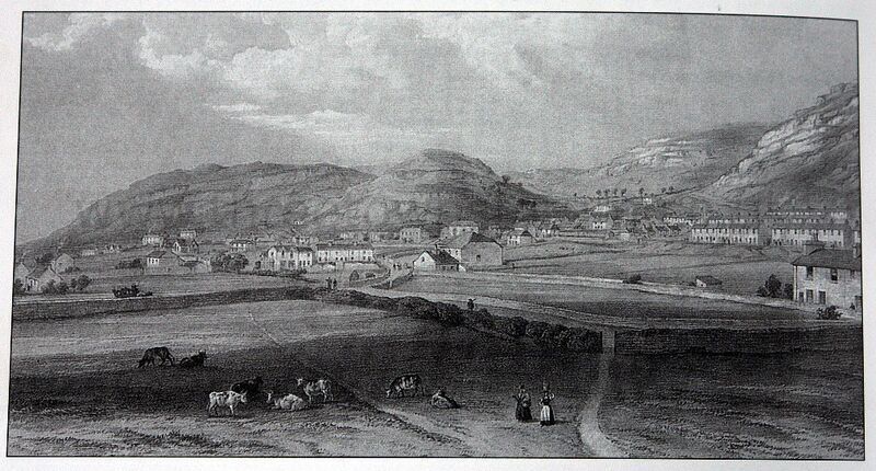 1842 view from Pwllygwychiad Farm, Llandudno
Looking from the farm (which was situated roughly where the Cenotaph is now) towards the present-day site of the Tram station
